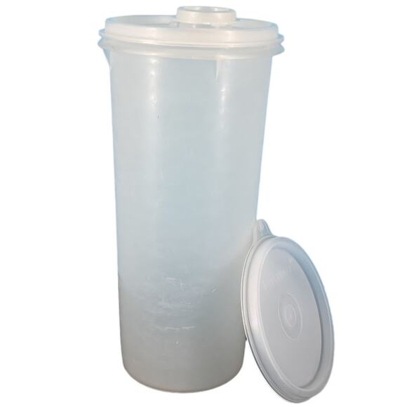 Tupperware Vintage 32 Oz Handolier Pitcher Container with Two Lids - Picture 1 of 9